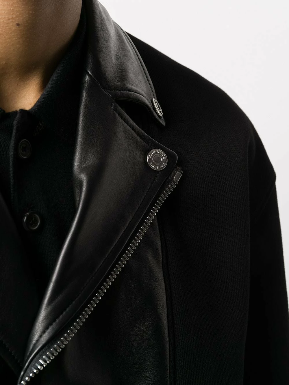 Dsquared2 Prix Jamais Vus Veste de moto bi matière à logo imprimé vestes de moto homme 7 Dsquared2 veste de moto bi-matière à logo imprimé