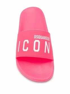 Dsquared2 Soldes Claquettes à logo imprimé tongs & claquettes femme 9 Dsquared2 claquettes à logo imprimé