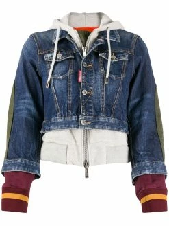 Dsquared2 manteau en jean à capuche