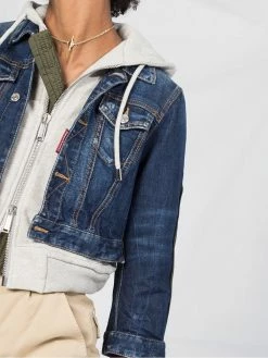 Dsquared2 manteau en jean à capuche