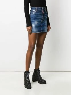 Dsquared2 jupe ajustée en jean à logo imprimé