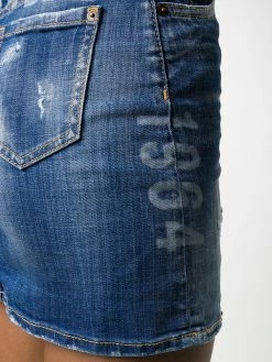 Dsquared2 jupe ajustée en jean à logo imprimé