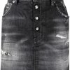 Dsquared2 jupe en jean à boutons à logo