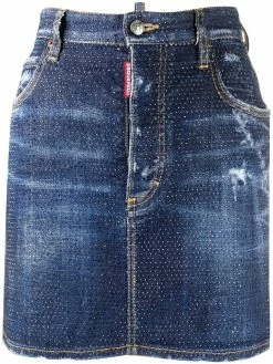 Dsquared2 jupe en jean à ornements