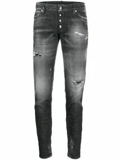 Dsquared2 jean skinny à effet usé