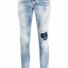 Dsquared2 jean crop à effet usé