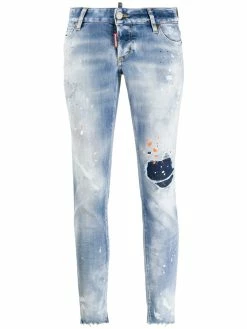 Dsquared2 jean crop à effet usé