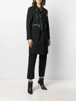 Dsquared2 veste de moto mi-longue à design superposé