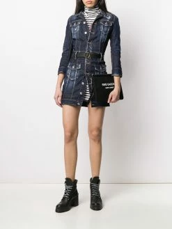 Dsquared2 robe courte ceinturée en jean