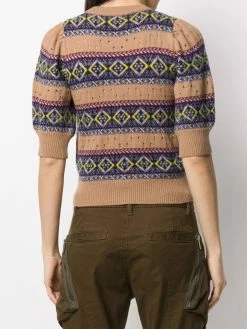 Prix Allégé Dsquared2 Pull en maille intarsia à manches courtes hauts en maille femme 10 Dsquared2 pull en maille intarsia à manches courtes