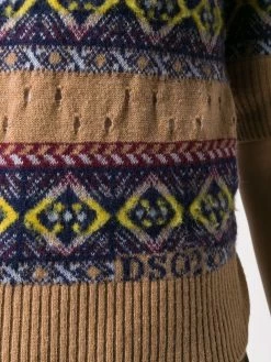 Prix Allégé Dsquared2 Pull en maille intarsia à manches courtes hauts en maille femme 11 Dsquared2 pull en maille intarsia à manches courtes