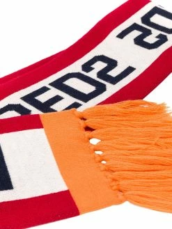 Dsquared2 écharpe fine frangée à logo en jacquard