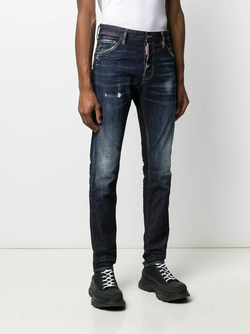 Dsquared2 Bas Prix Jean droit à patch logo jeans regular & jeans droits homme 5 Dsquared2 jean droit à patch logo