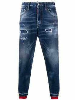 Dsquared2 jean fuselé à effet usé