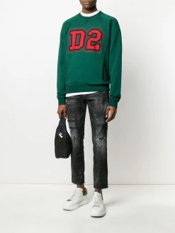 Dsquared2 jean skinny crop à design verni