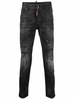Dsquared2 jean skinny crop à design verni