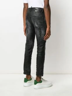 Dsquared2 jean skinny crop à design verni