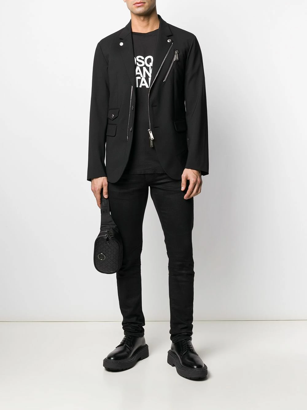 Faible Prix Dsquared2 Blazer à fermeture zippée décalée blazers homme 4 Dsquared2 blazer à fermeture zippée décalée