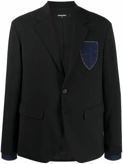 Dsquared2 blazer droit à détail en denim