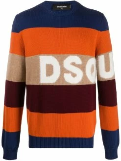 Dsquared2 pull rayé à logo en jacquard