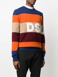 Dsquared2 pull rayé à logo en jacquard