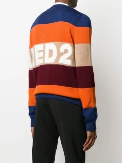 Dsquared2 pull rayé à logo en jacquard