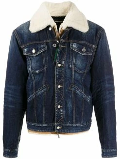 Dsquared2 veste en jean à effet usé