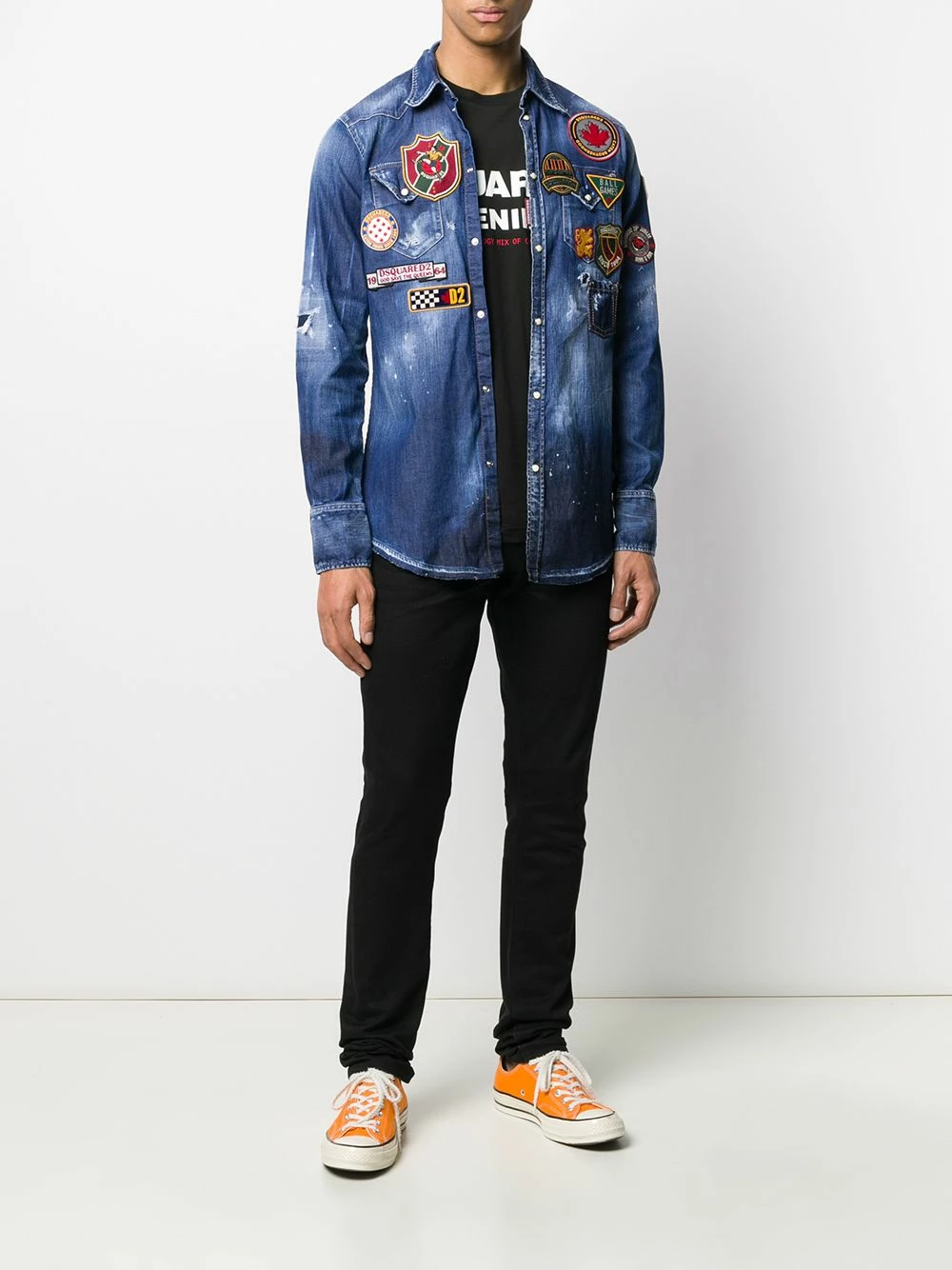 Dsquared2 Prix d’Amis Chemise en denim à design multi patchs chemises homme 4 Dsquared2 chemise en denim à design multi-patchs