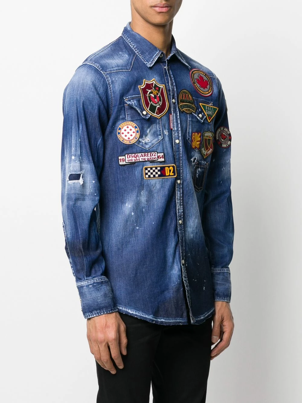 Dsquared2 Prix d’Amis Chemise en denim à design multi patchs chemises homme 5 Dsquared2 chemise en denim à design multi-patchs