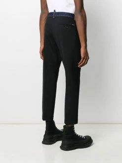 Dsquared2 pantalon de costume à taille contrastante