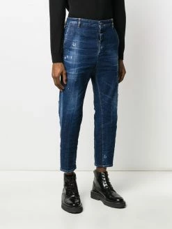 Dsquared2 jean crop à effet usé