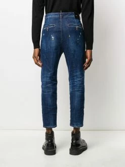 Dsquared2 jean crop à effet usé