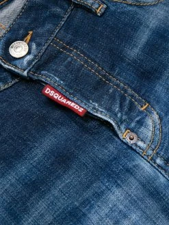 Dsquared2 jean droit à effet usé