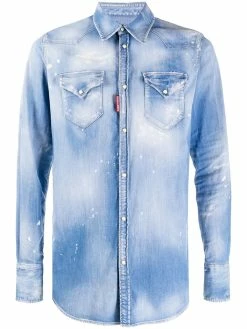 Dsquared2 chemise en denim à effet délavé