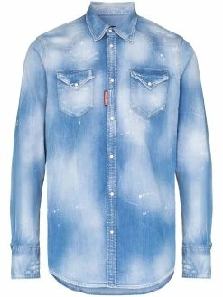 Dsquared2 chemise en denim à effet usé