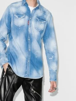 Dsquared2 chemise en denim à effet usé