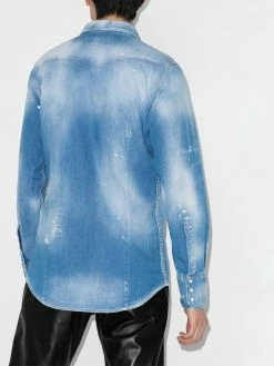 Dsquared2 chemise en denim à effet usé
