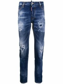 Dsquared2 jean slim à effet usé