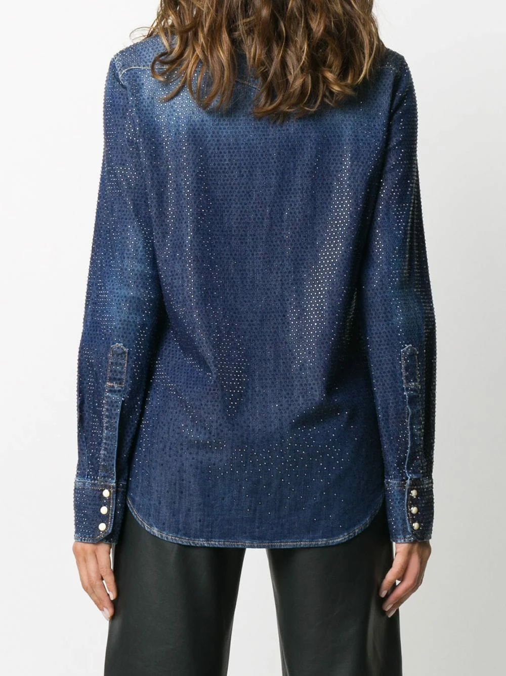 Dsquared2 Chemise en jean à ornements en cristal Prix Gelé chemises femme 6 Dsquared2 chemise en jean à ornements en cristal
