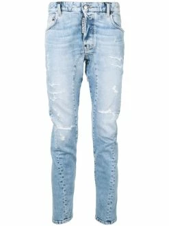 Dsquared2 jean slim à effet usé