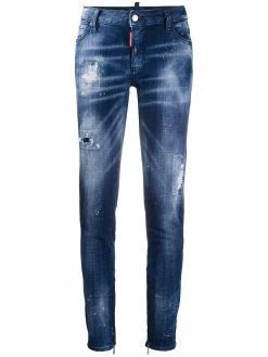 Dsquared2 jean skinny à effet usé
