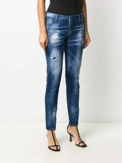 Dsquared2 jean skinny à effet usé