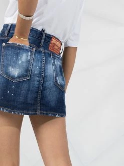 Dsquared2 minijupe en jean à effet usé