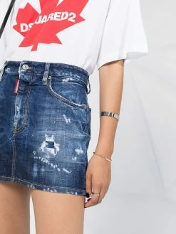 Dsquared2 minijupe en jean à effet usé