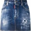 Dsquared2 minijupe en jean à effet usé