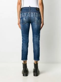 Dsquared2 jean crop à effet usé