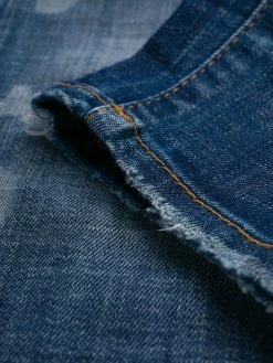 Dsquared2 jean crop à effet usé