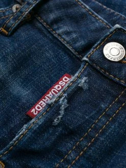 Dsquared2 jean crop à effet usé