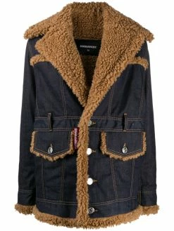 Dsquared2 veste en jean à revers texturés