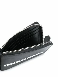 Dsquared2 porte-cartes zippé à logo imprimé